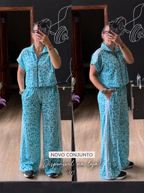 Conjunto Tigrado Azul